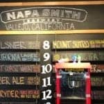 Napa Smith Taproom beer menu, Napa Valley